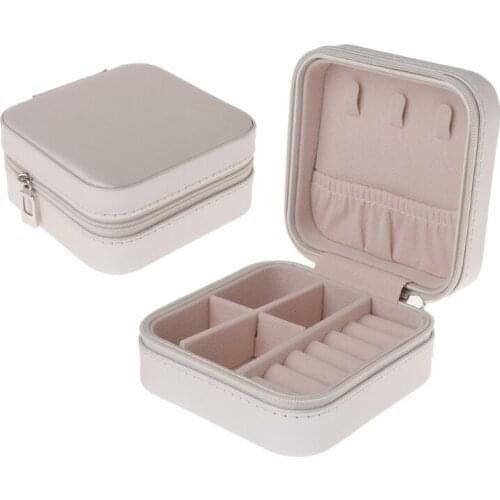 1PC Jewelry Carrying Gift Box Portable Storage Organizer Zipper Portable Women Display Travel Cases 4 Colors