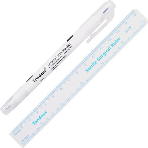 1Pcs Microblading Tattoo Eyebrow Surgical Skin Marker Pen Ruler Tattoo Piercing Permanent Eyebrow With Measure Measuring