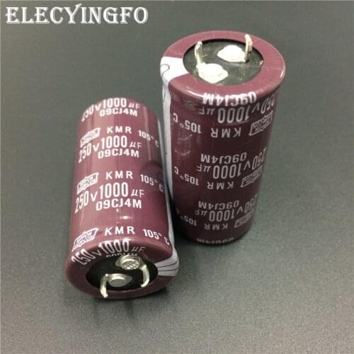 10pcs 1000uF 250V1000uf NIPPON NCC KMR Series 25x50mm Downsized 250V1000uF Snap-in PSU Aluminum Electrolytic Capacitor