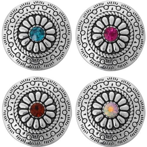 10pcs/lot New Vintage Flower Snap Button Jewelry 18mm Round Alloy Snap Buttons for Ginger Snap Bracelet Jewelry For Women