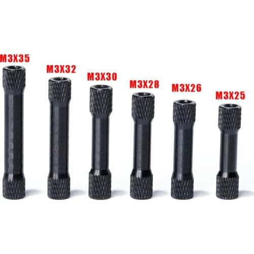 10pcs M3x20mm/25mm/28mm/30mm/32mm/35mm/33mm M3 Knurled Aluminum Alloy Standoffs/column/spacer for FPV drone part