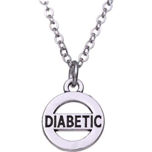 12pcs/lot New Trend Of Silver Metal Unisex Couple Diabetes Necklace Jewelry