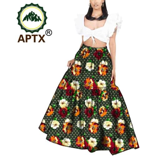 2021 African Clothing For Women Ankara Style Long Skirt Batik Pure Cotton Floor Length African Retro Colorful Loungewear Female