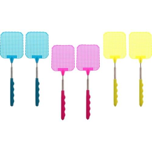 6Pcs/Set Portable Telescopic Extendable Swatter Stainless Steel Fly Killer Anti Mosquitos Pest Flapper Prevent Pest Tool