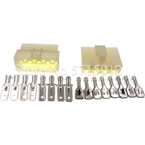 8 Hole 6.3mm Electrical Wire Connector Plug Male Female Automobile Sockets