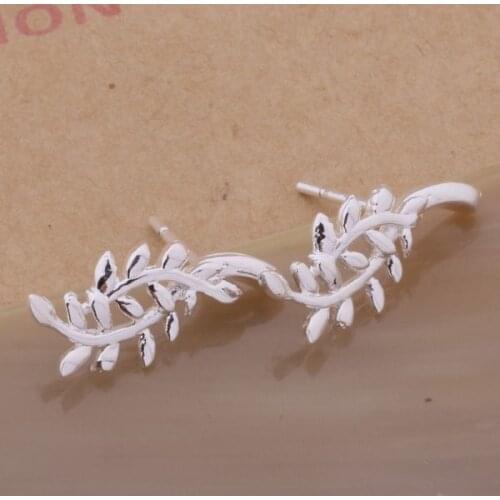 AE445 Lucky Silver Color Earrings For Women Jewelry Women Accessories Around The Leaves /awqajnxa Atrajkya