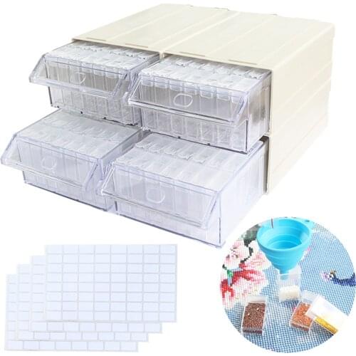 140 Grids Acrylic Storage Box Sets for Diamond Painting Embroidery Accessories Tools Container Box Holder for Storage Beads