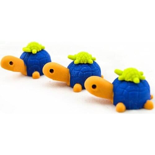 Free Shipping Cute Turtle Eraser for Kids and Friends with New Year School Stationery Supplies Kawaii Animal Eraser 25 Pcs/Lot