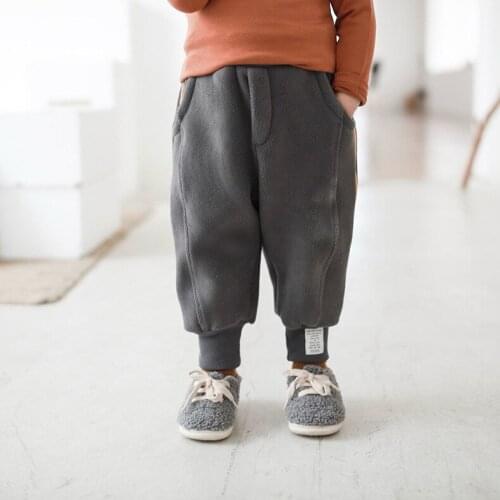 Autumn Winter Kids Pants Plus Velvet Thicken Casual Harem Pants for Boys Girls Trousers Children Sweatpants 2 3 4 5 6 7 Years