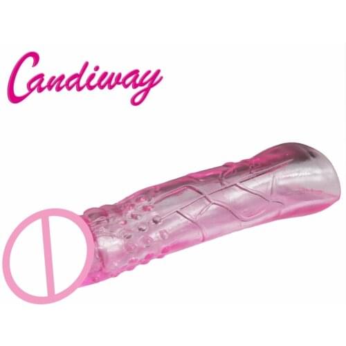 Candiway Reusable Delay condom Impotence contraceptive cock ring extension vibrator sleeves extend dildo Sleeve sex toys