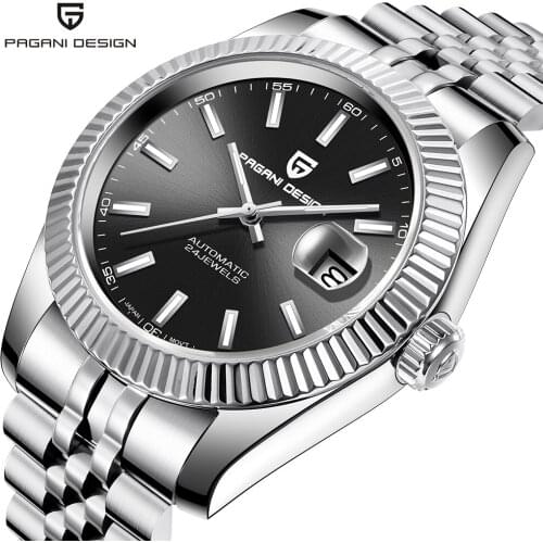 PAGANI Design Brand Luxury Automatic Men Watch Black Stainless Steel Waterproof Man Watches Business Sport Mechanical Wristwatch