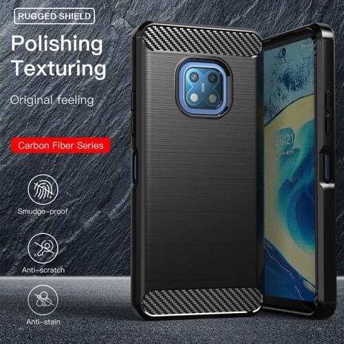 For Cover Nokia XR20 Case For Nokia XR20 XR 20 Capas Shopkprook Soft TPU Bumper Carbon Fiber Case For Nokia XR 20 XR20 Fundas