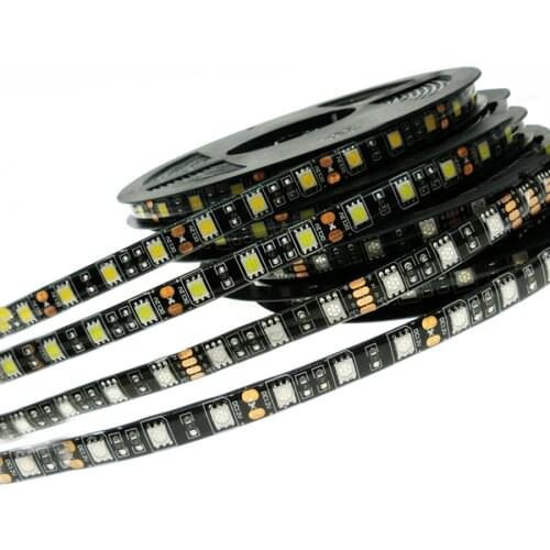Black PCB 5M Led Strip Light 5050 RGB 300 Leds Waterproof IP65 DC12V Flexible LED Car Light Tape Ribbon Led Backlighting