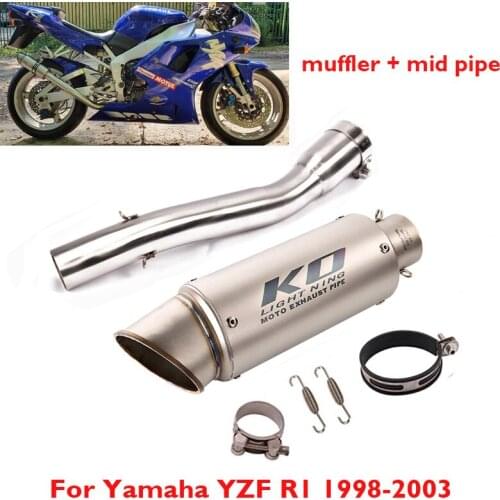 For Yamaha YZF R1 1998-2003 Motorcycle Exhaust Muffler Silencer Escape Middle Link Connector Pipe Slip on YZF-R1