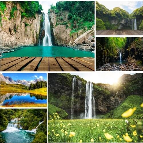 SHENGYONGBAO Natural Scenery Waterfall Photography Backgrounds Props Spring Landscape Portrait Photo Backdrops 21110WA-08
