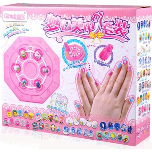 Girl Toys Play House Makeup Dress Up Nail Makeup Set, Childrens Accessories Handmade Nail Stickers Diy Kids Toys for Girls