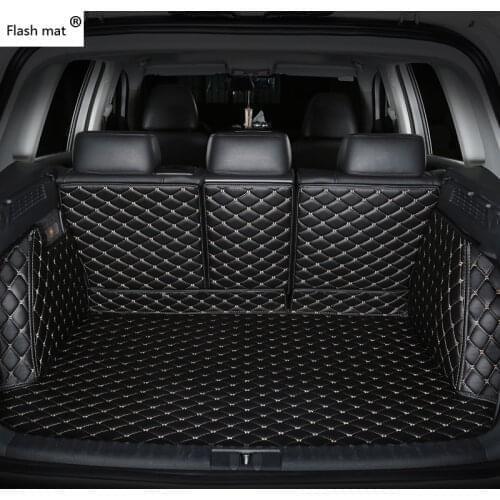 Flash mat leather Car Trunk Mats for KIA All Models K2/3/4/5 Kia Cerato Sportage Optima Maxima carnival rio ceed cargo liner