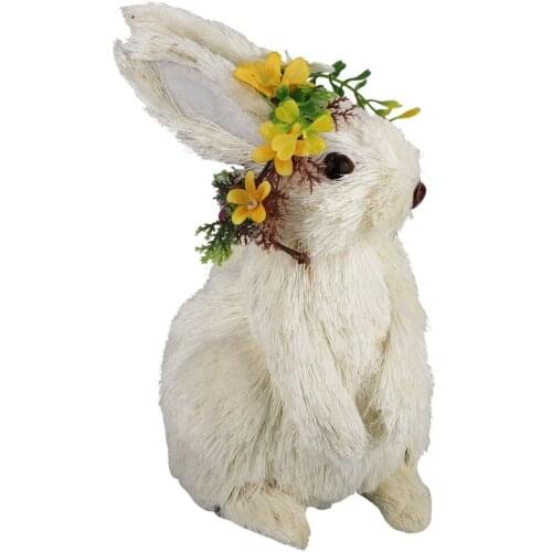 Cute Standing Rabbit Easter Bunny Decoration Photoshoot Supplies Ornaments White Brown Home Garden Collection Figurines Straw