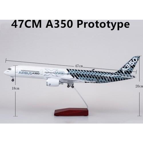 47CM Airplane Airbus A350 Prototype Aircraft Airline Plane Model With Wheel Diecast Plastic Resin Plane For Collection