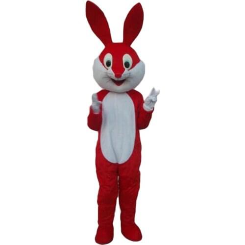 Summer hot sale!! New Adult Red Rabbit mascot costume with suits shoes party dress Halloween costume