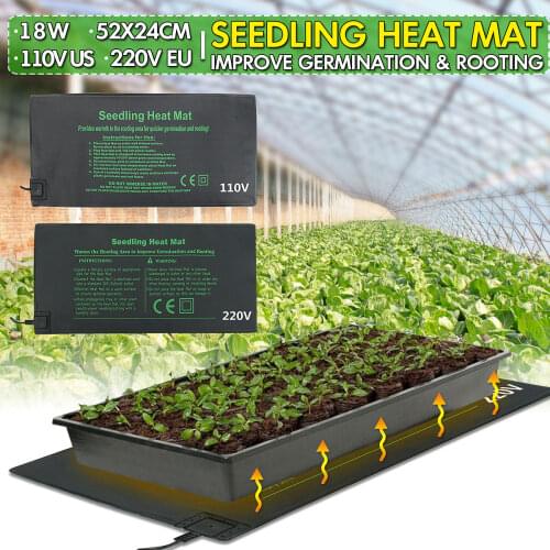 Heating Warm Pad Seedlings Heat Mat Plant 110V/220V Germination Propagation Clone Starting Planter Heating Mat 24X52cm