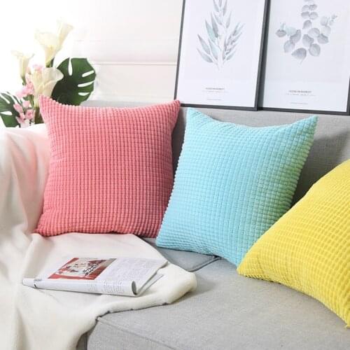 New European Pillowcase Velvet Cushion Cover Fabric Corduroy Sofa Pillowcase Without Core