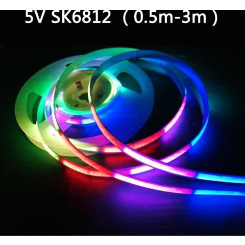 COB Full Color Led Strip (Same as SK6812) RGB Smart Dream Color Magic Digital FOB LED Strip Light 5V 3m 2m 1m Addressable Ribbon