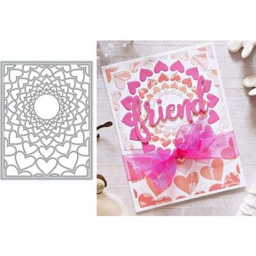 Popular Radial Hearts Cover Frame Metal Cutting Dies For New DIY Scrapbooking Album New Craft Embossing Cards 2020