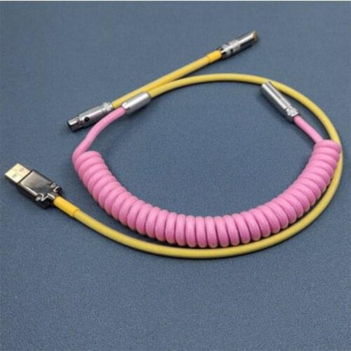 Customized Handmade DIY Detachable Coiled Cable Keyboard Type-C Mini Mirco to USB Connector For Mechanical Keyboard