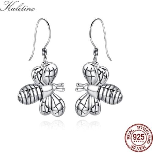 Honey Bee Dangle Earring Sterling 925 silver Earrings Cute Honey Bee Charm Luxury Jewelry for Women Silver Earring Set KLTE103