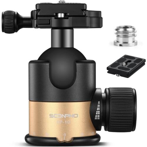 SOONPHO SP-10/SP-02S Tripod Head for digital SLR cameras with aluminum alloy panorama Low gravity center tripod ball head
