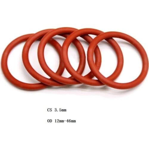 3.5 mm Silicone O-Ring Food Grade Rubber Seal Washer Red O Ring OD 12 mm - 46 mm