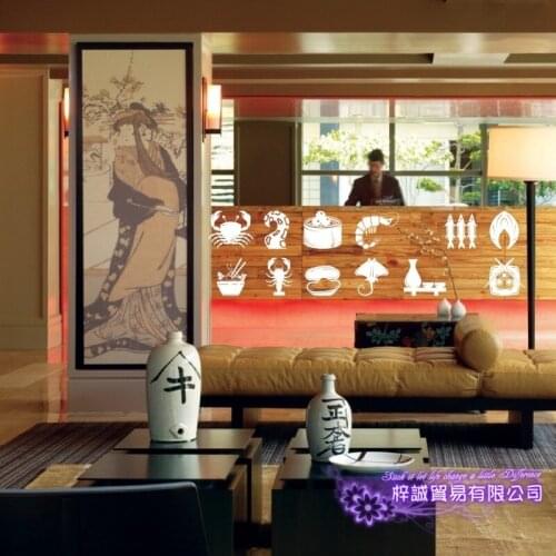 Sushi Wall Sticker Japanese Food Decal Poster Vinyl Art Wall Decals Decor Mural Decorative Decoration Sushi Bar Glass Decal