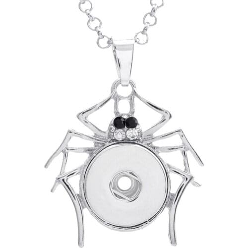 XH1005 halloween spider snap button necklace (fit 18mm 20mm snaps) BOBOSGIRL