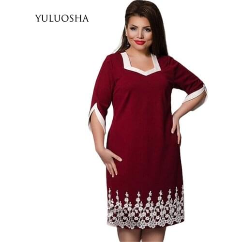 YULUOSHA New Plus Size Mother of The Bride Dresses Lace A-Line Dresses Mother Groom Elegant Women Dress Vestidos Madre Novia