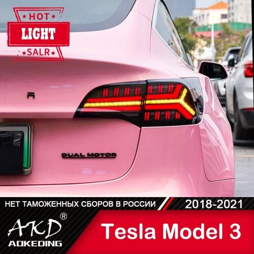 For Car Tesla Model 3 Y 2018-2021 Tail Lamp Car Accessory Fog Lights Day Run Light DRL H7 LED Bi Xenon Bulb Model Y Tail lights