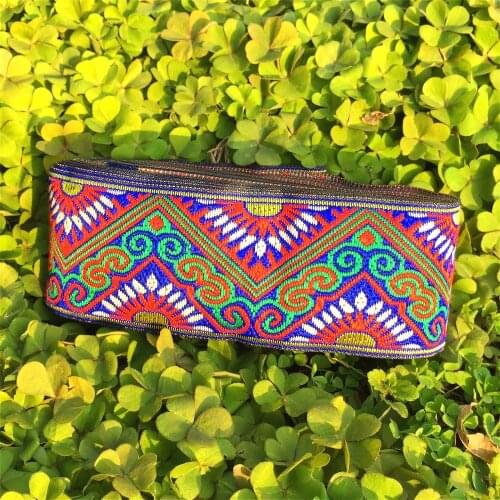 ZERZEEMOOY 2inch 50MM 7YARD/LOTS DIY handmade accessories woven jacquard ribbon national style embroidery totem flower lace