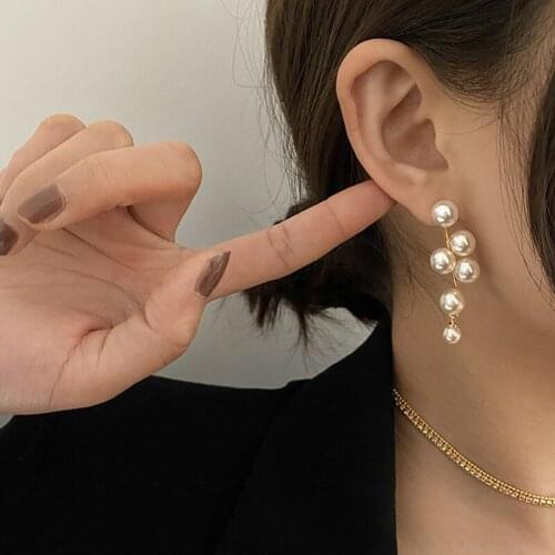 2021 New Korean Design Trendy Sweet Cute Pearl Stud Earrings For Women Fashion Chic Big Elegant Earring Party Jewelry