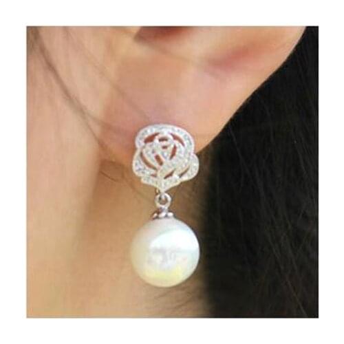 Grace Jun New Arrival Rose Shape Clip on Earrings Without Piercing for Women Luxury Jewelry High Quality No Hole Earrings