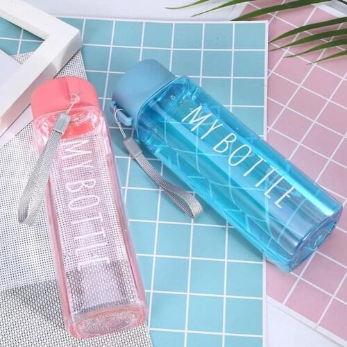 500ml Sports Bottle Large Capacity Fall Resistant Portable Square Water Mug with Handle for Camping