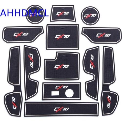 AHHDMCL Car Door Groove Mat Gate Slot Cup Armrest Storage Pad Mat For Chana Changan CX70 CX70T 2017