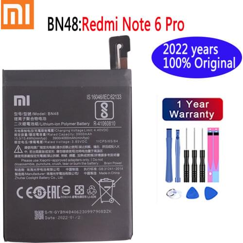 2020 years xiaomi 100% Original Phone Battery for Xiaomi redmi Note 6 Pro BN48 Batteries Red rice Note6 Pro bateria Battery