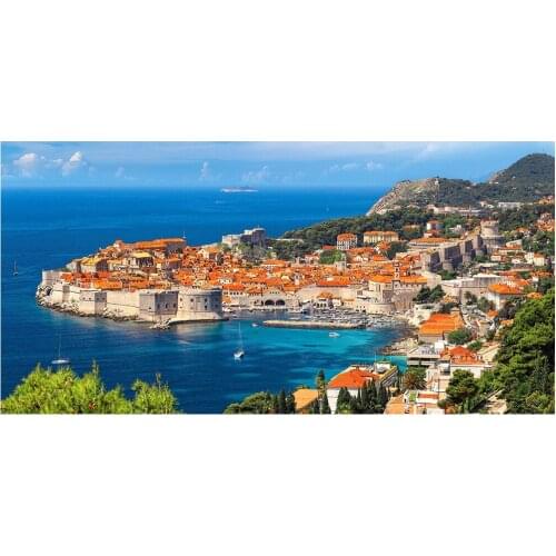 5D DIY Diamond Painting Dubrovnik, Croatia Landscape Ocean Crystal Embroidery Cross Stitch Needlework Diamond Mosaic Decor Gift