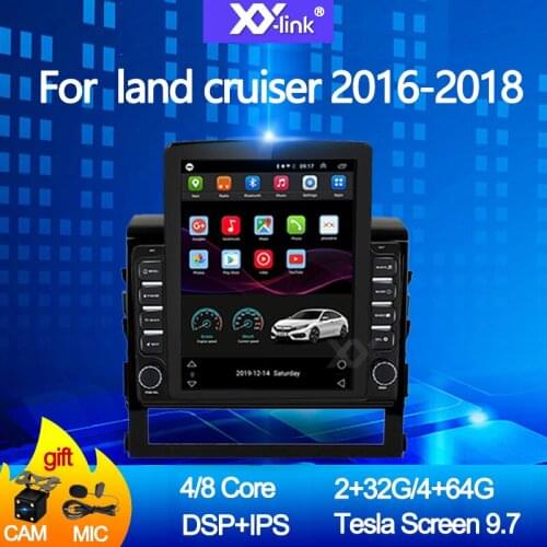 9.7" tesla style screen 4G+64G Android 10.0 car radio multimedia player GPS navigation for toyota land cruiser 2016-2018 audio