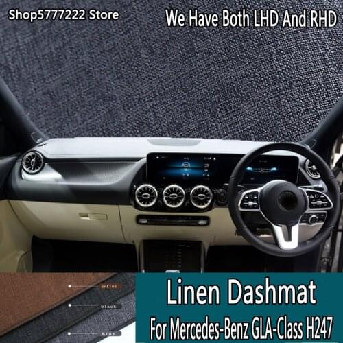 Car styling Linen noslip dash mat covers dashmat dashboard cover Accessories custom For Mercedes-Benz GLA-Class H247 200 220 260