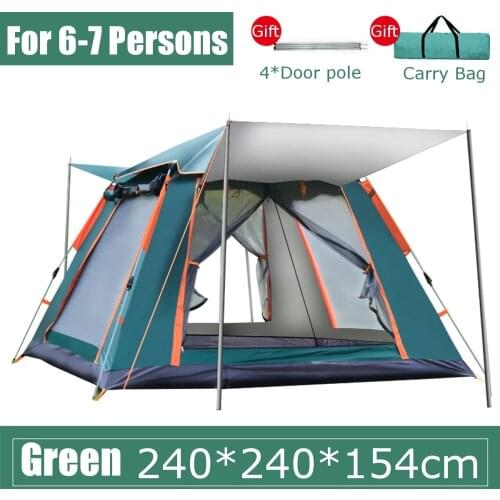 6-7 People Large Tent Quick Setup Family Tent Outdoor Camping tent foldable folding tents two layer backpack tents sunshade