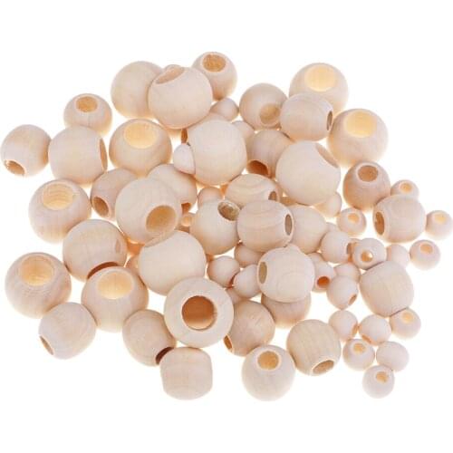 220pcs Lots Bulk Natural Wood Beads Wooden Large Hole Beads For Jewelry Making Spacer Beads For Crafts DIY Bracelet