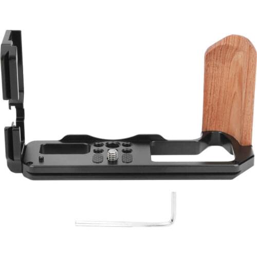 Quick Release Wooden Handle L Quick Release Plate Cold Boot Bracket Cage Base For Fuji X-T4 Camera