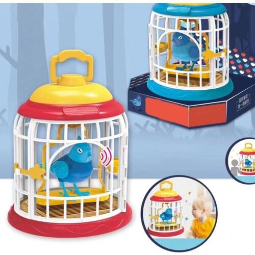 Children Creative Sound Control Induction Simulation Bird Cage Toy Boy Girl Gift Kids Educational Toys for Children Gifts