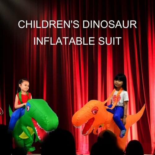 Kids Inflatable Dinosaur T-Rex Costume Toddler Halloween Blow Up Fancy Dress Up Kindergarten Cosplay Performance Game